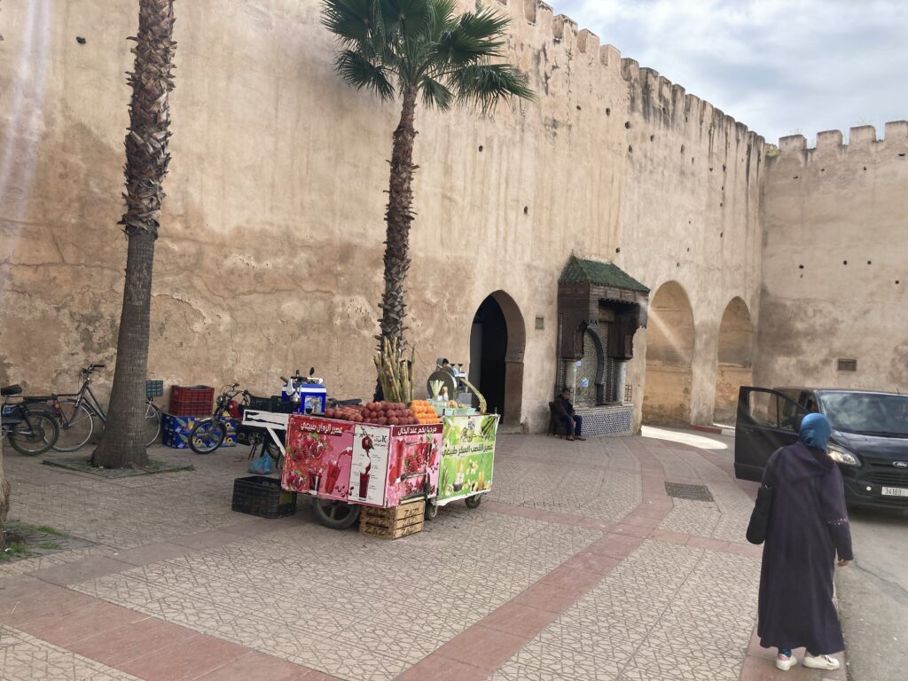 A view outside Bab Mansour, one of the “gates” into the old medina.