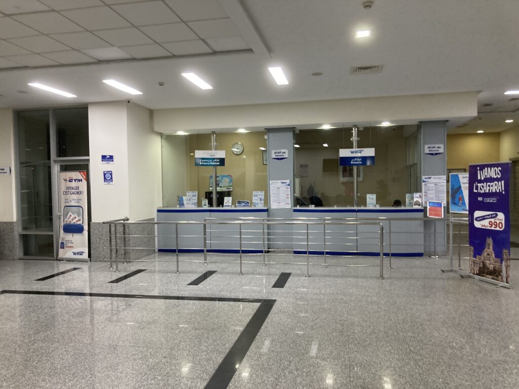 A view inside the CTM Tangier Bus Station on La Rocade 9