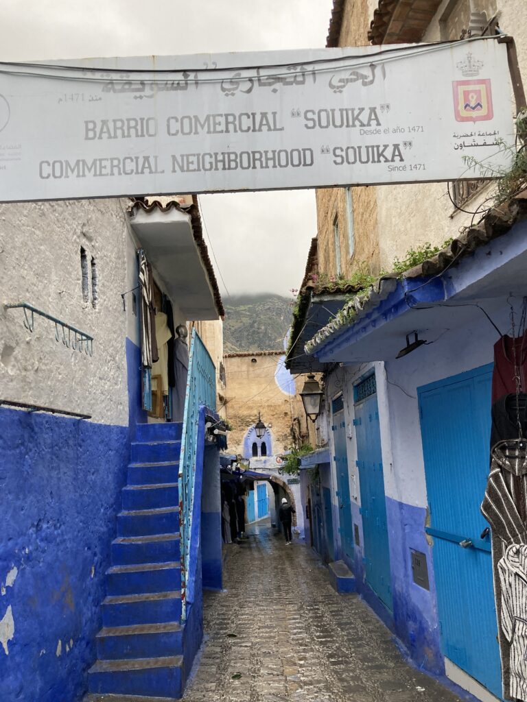 A scene in the old medina in Chefchaouen