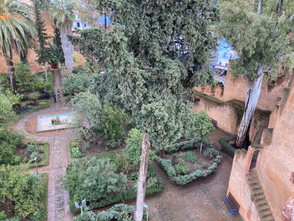 A view of the courtyard in the Kasbah in Chefchaouen