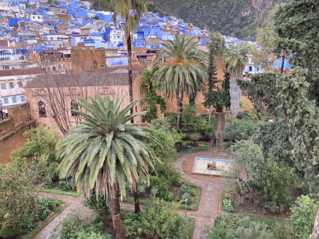 A view of the courtyard in the Kasbah in Chefchaouen