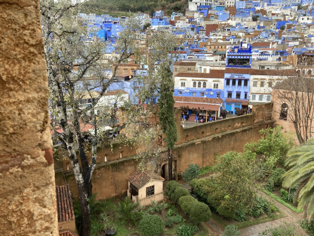 A view of the courtyard in the Kasbah in Chefchaouen