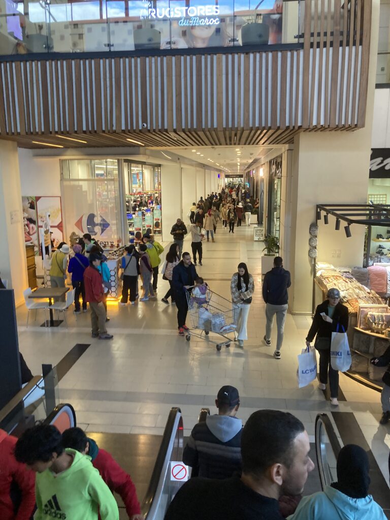 A view inside the mall, Centre Commercial Borj Fes near the supermarket, Carrefour.