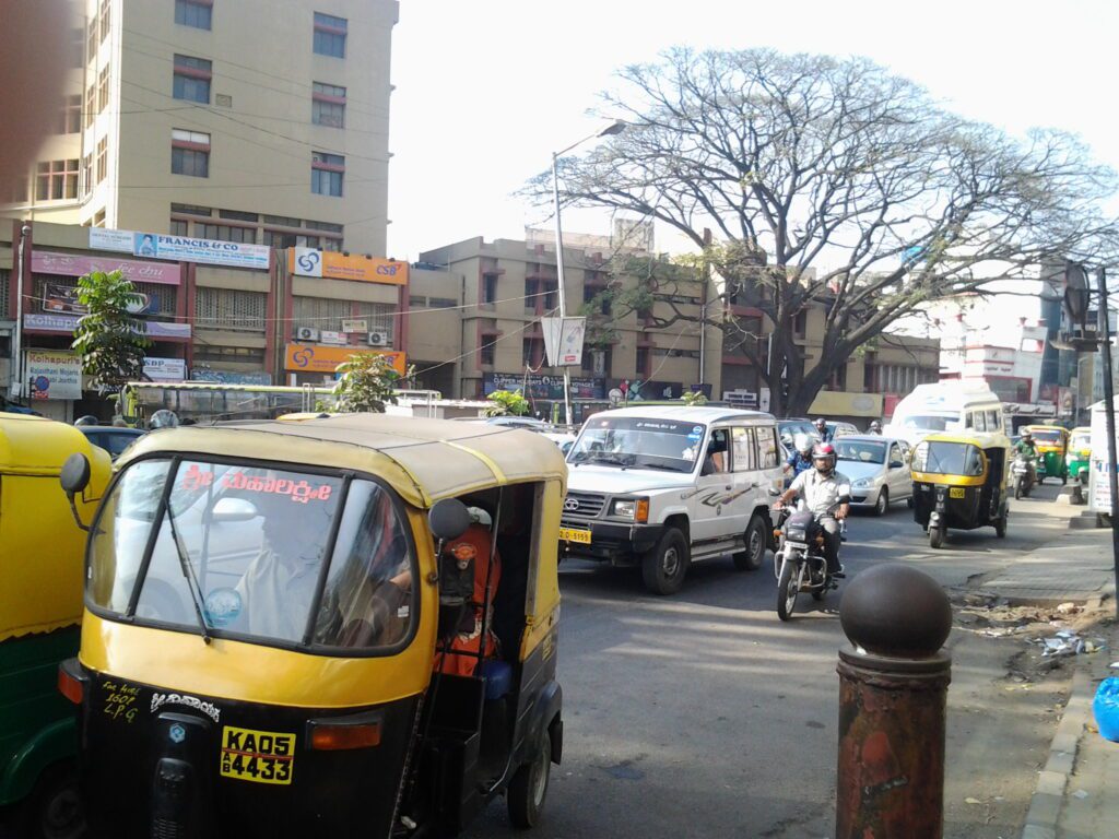 A view on Field Marshal Cariappa Road, Bengaluru, Karnataka taken on February 5, 2013