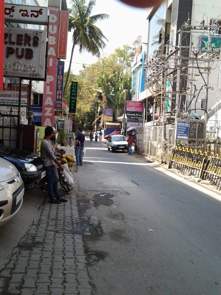 A view on Rest House Road in Bengaluru, Karnataka taken on February 5, 2013