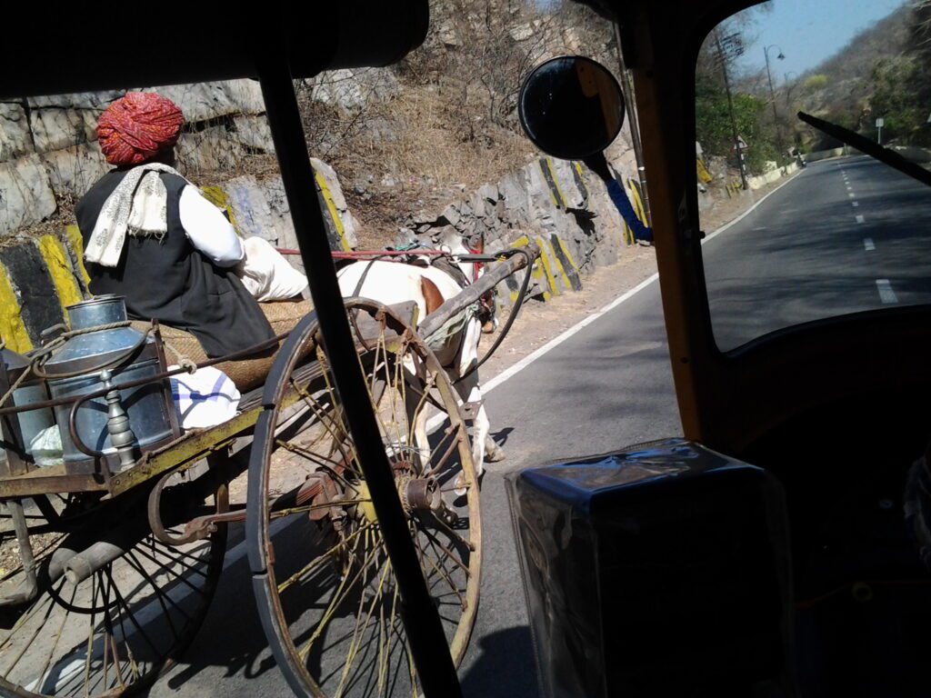 A view on Amer Road in Jaipur