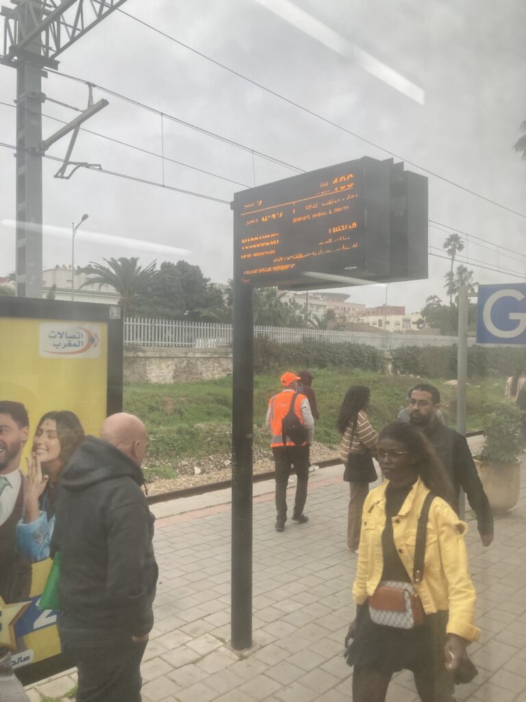 A scene outside the train at the station in Mohammedia