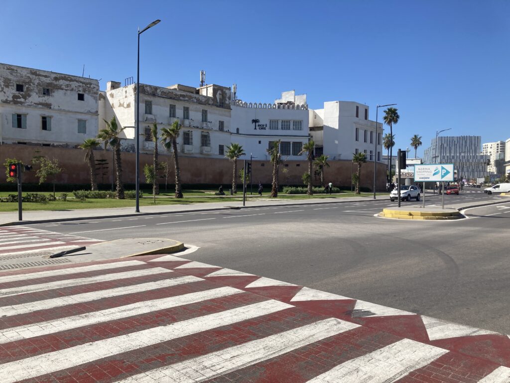 A view of “The Rick’s Café” in Casablanca on Boulevard Sour Jdid as viewed from Boulevard Almohad