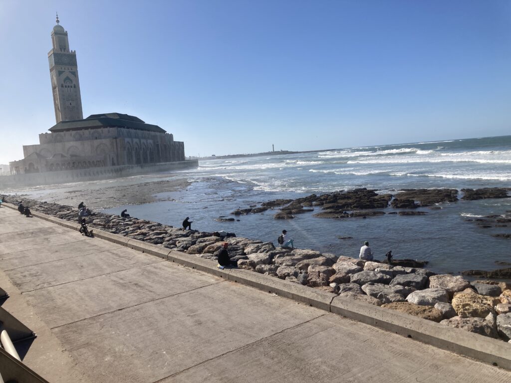 A view of the beach near the Hassan II Mosque