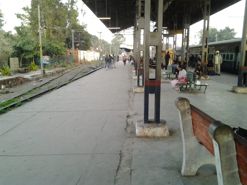 A scene in Amritsar train station, Punjab, India