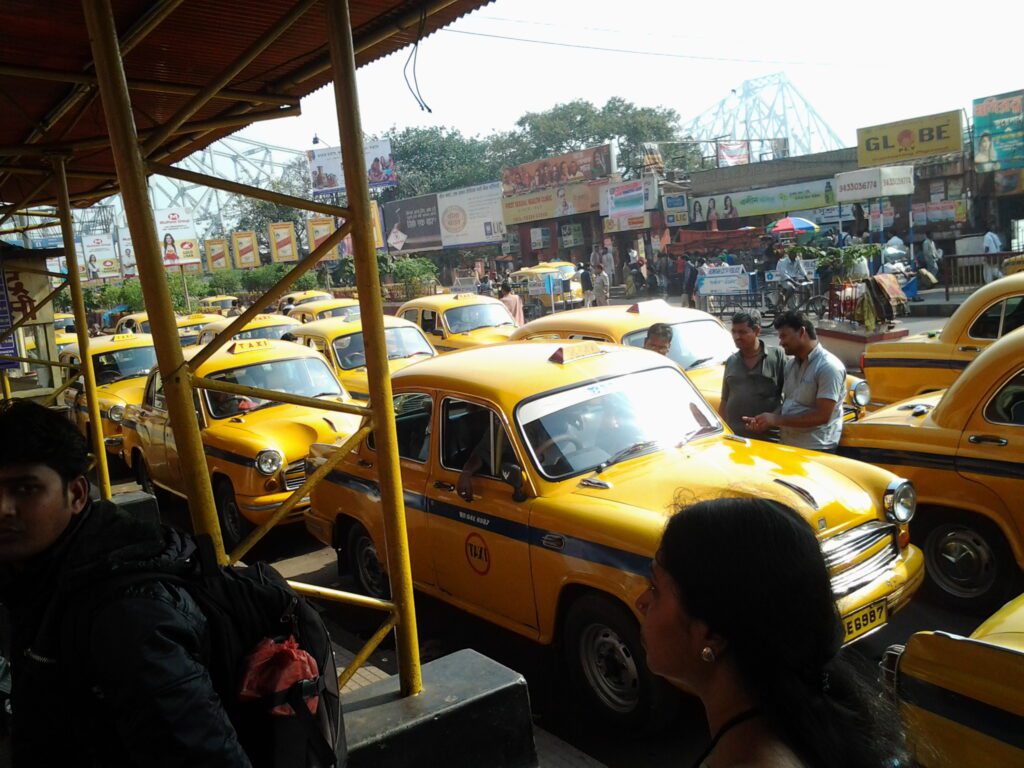 A view of Howrah railway station taxi waiting area