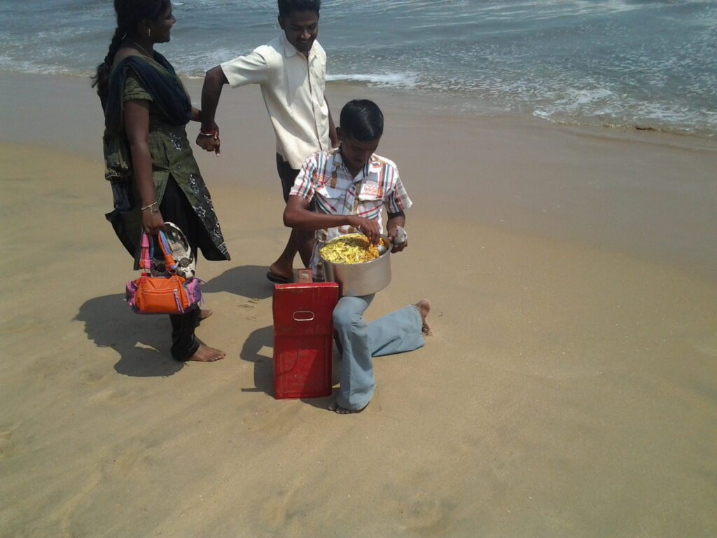 A scene in Chennai, Tamil Nadu, India at Chennai Beach