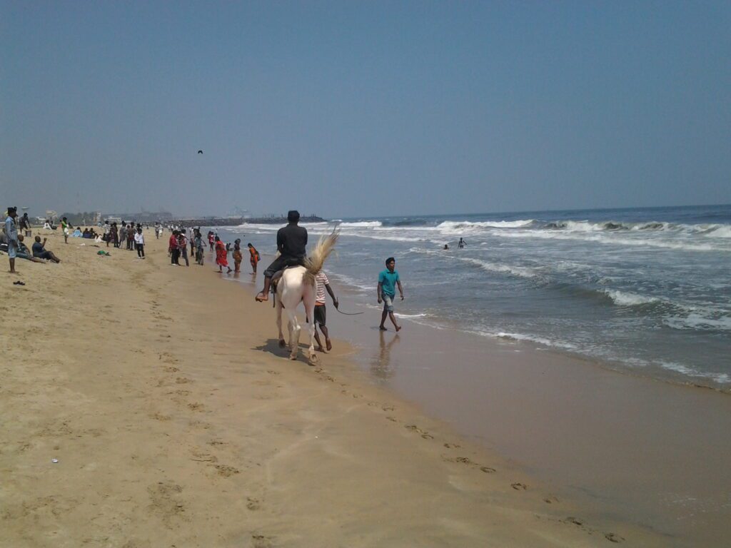 A scene in Chennai, Tamil Nadu, India at Chennai Beach