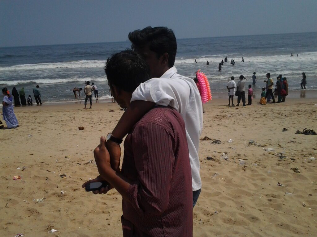 A scene in Chennai, Tamil Nadu, India at Chennai Beach