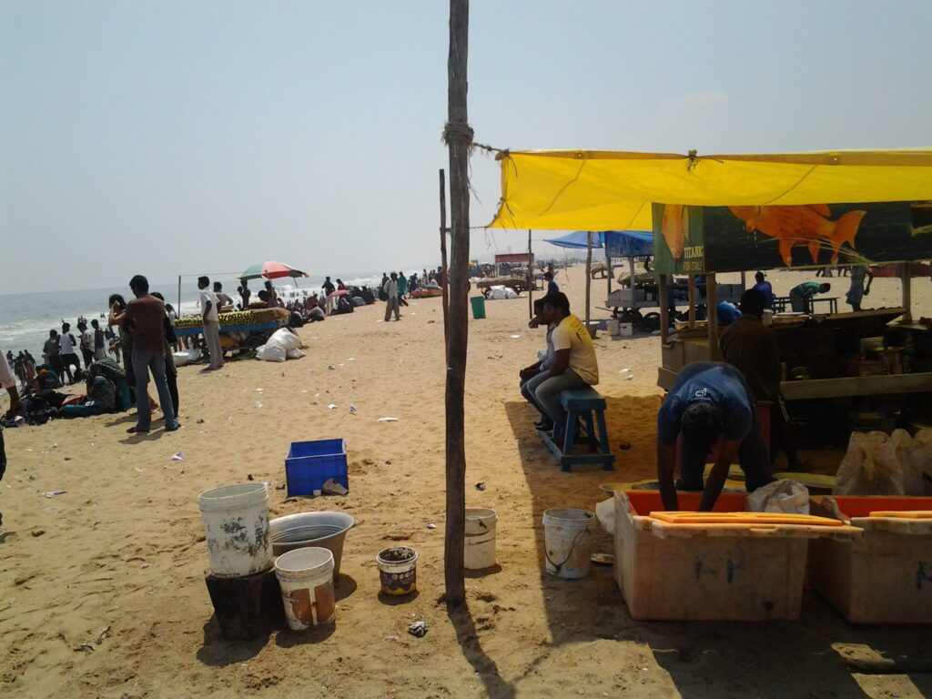 A scene in Chennai, Tamil Nadu, India at Chennai Beach