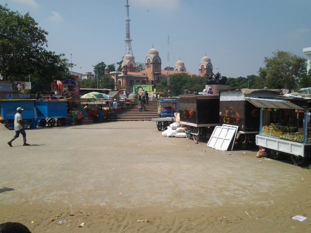 A scene in Chennai, Tamil Nadu, India at Chennai Beach