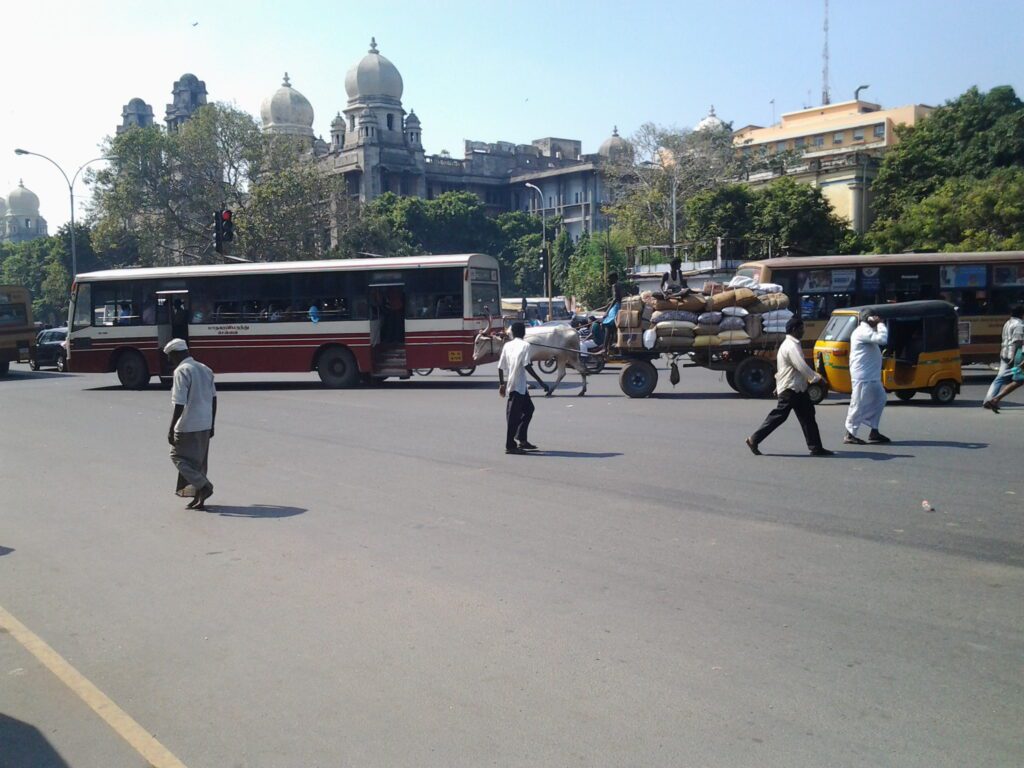 A scene in Chennai, Tamil Nadu, India