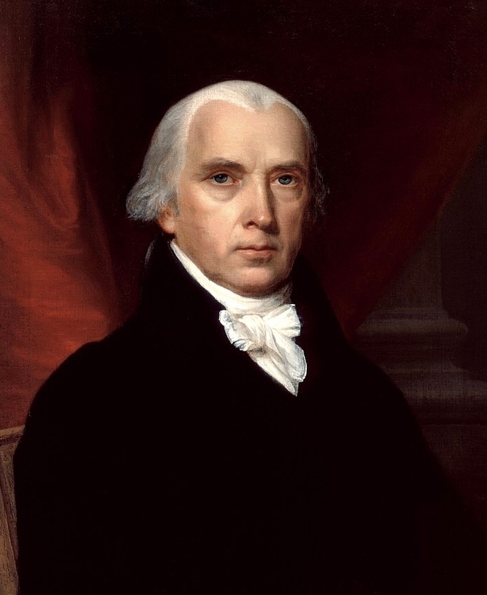 Portrait of James Madison, one of the authors of the Federalist Papers, and the fourth President of the United States.