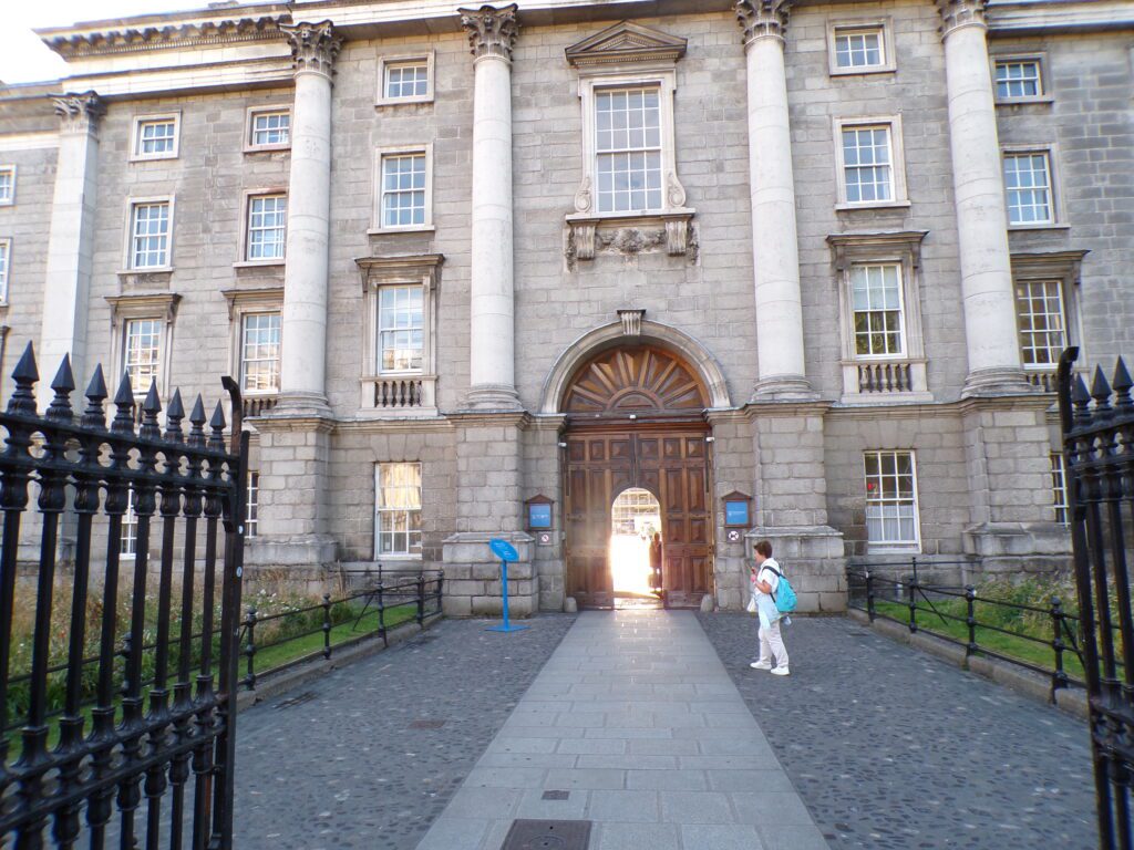 The Main Gate at Trinity College, Dublin, Ireland.