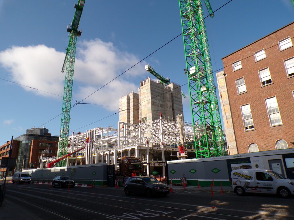 A scene in Dublin of new construction