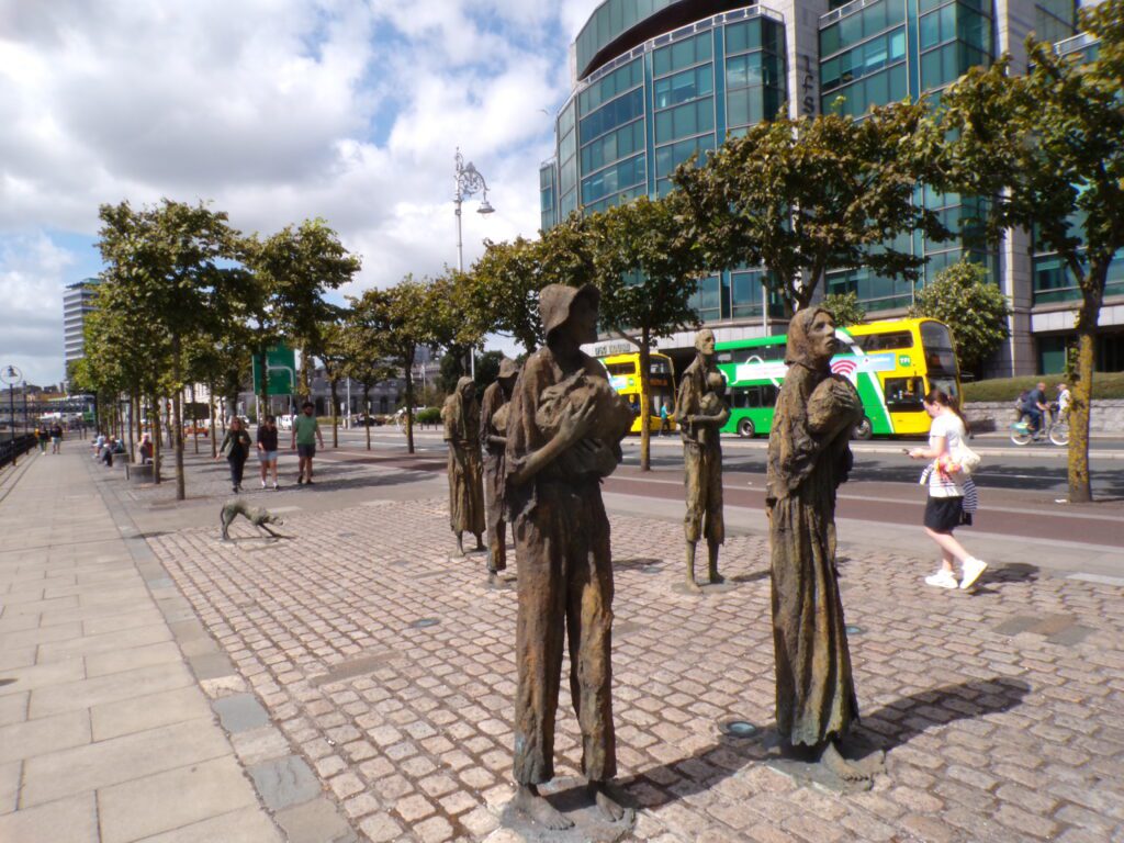 A view of the Famine Memorial in Dublin