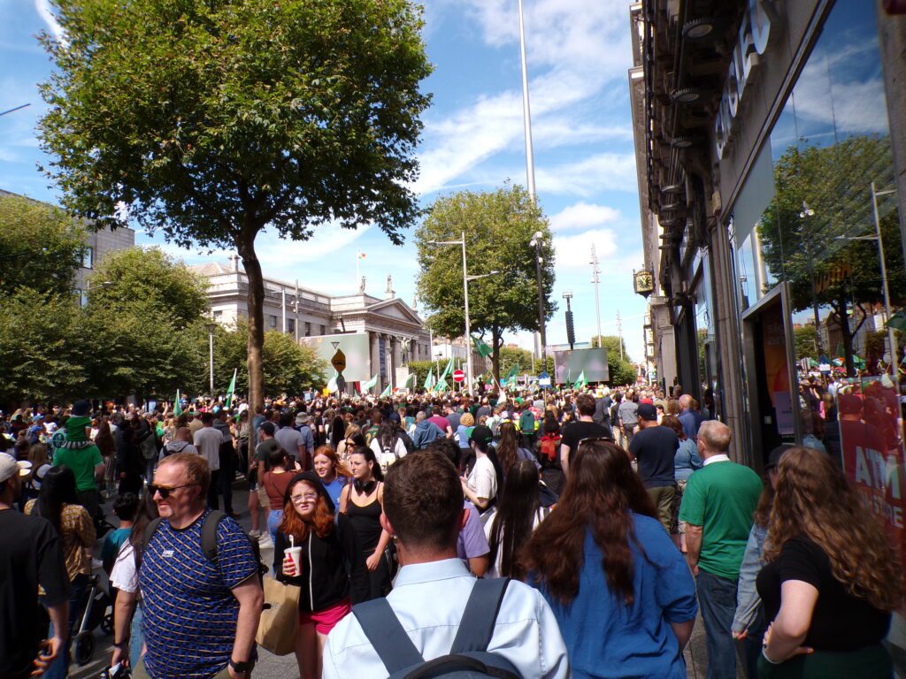 A view of the Irish Olympic team homecoming rally in front of the GPO in Dublin on August 12