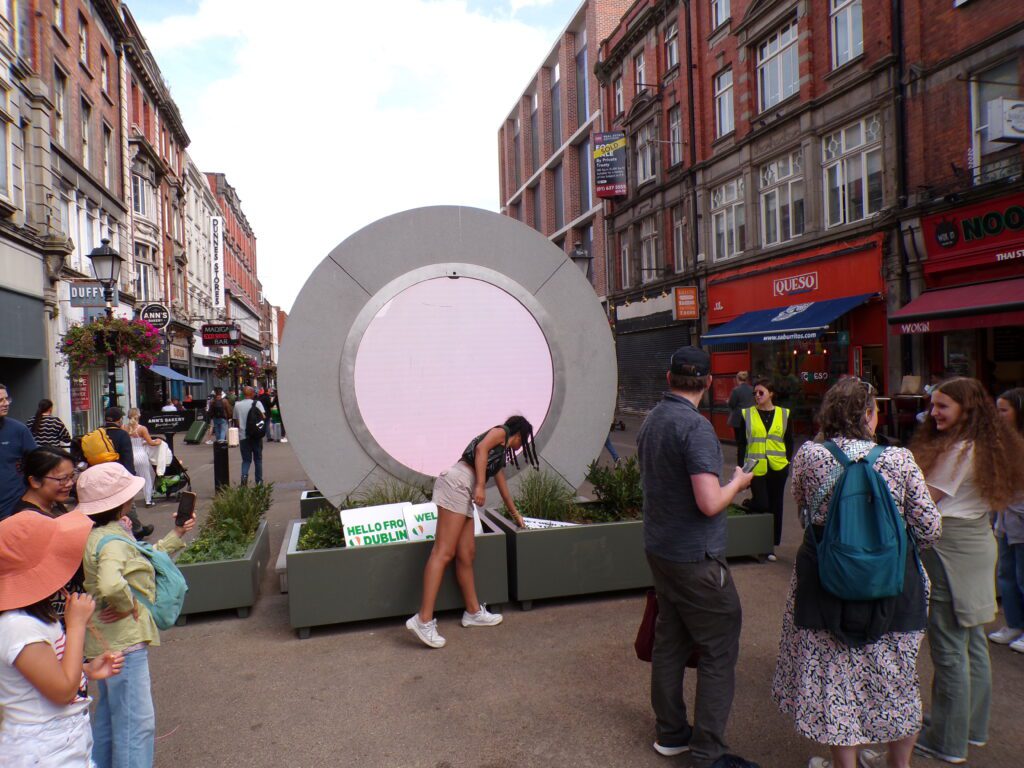 A view of the Dublin to NYC Portal