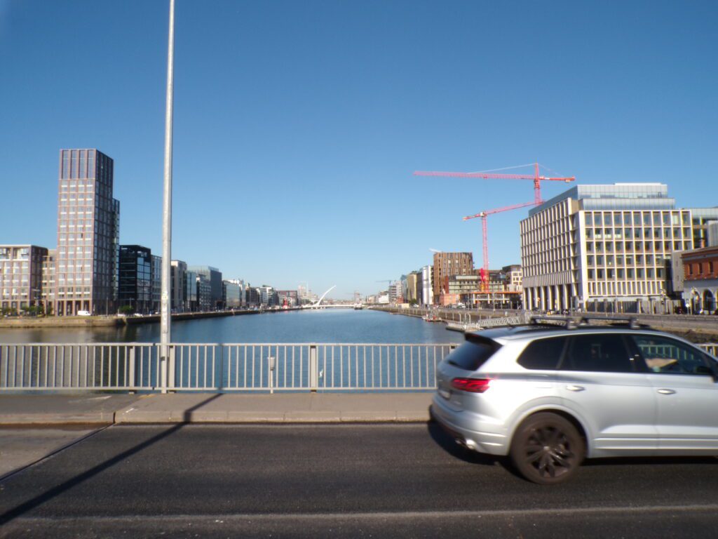 A view from the Tom Clark Bridge of the River Liffey