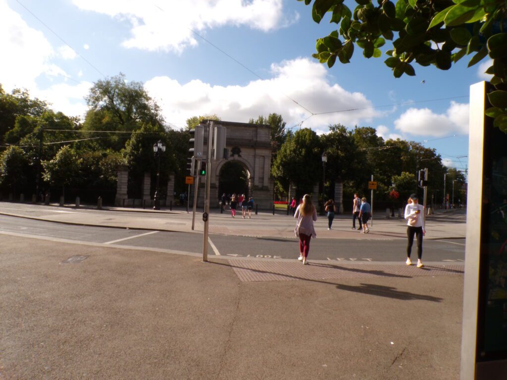 A scene near the Saint Stephen Shopping Centre and Grafton Street