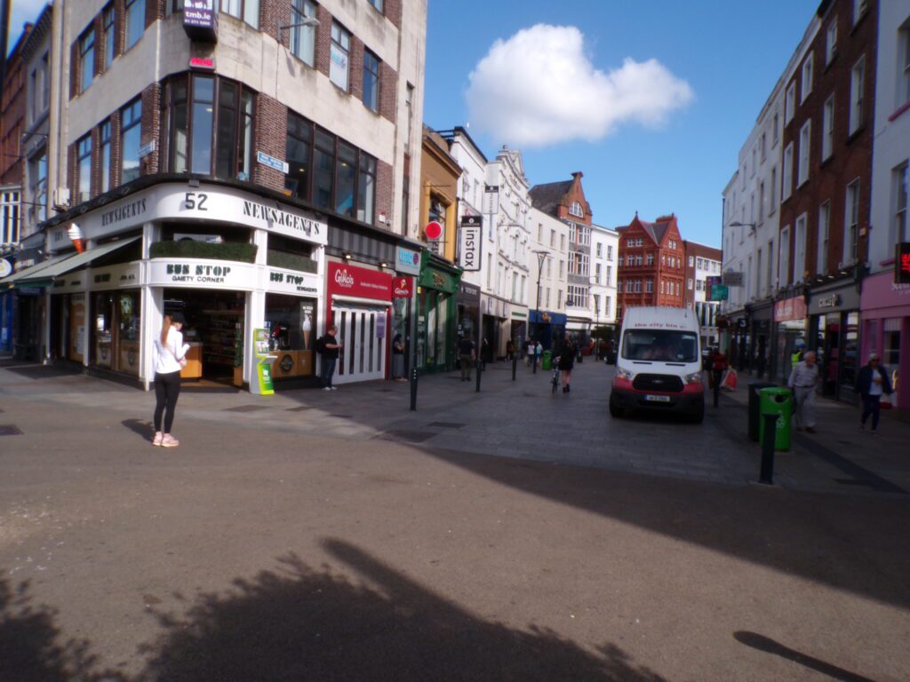 A scene near the Saint Stephen Shopping Centre and Grafton Street