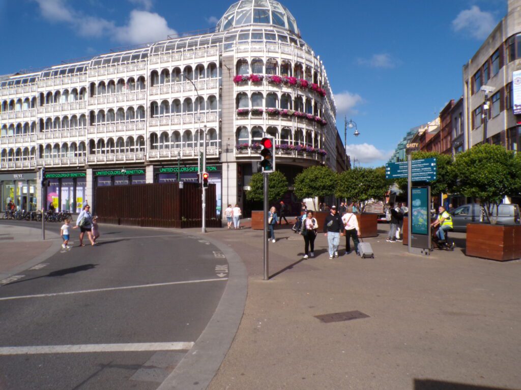 A scene near the Saint Stephen Shopping Centre and Grafton Street