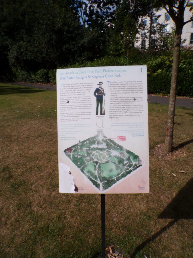 A view inside Saint Stephen's Green Park in Dublin