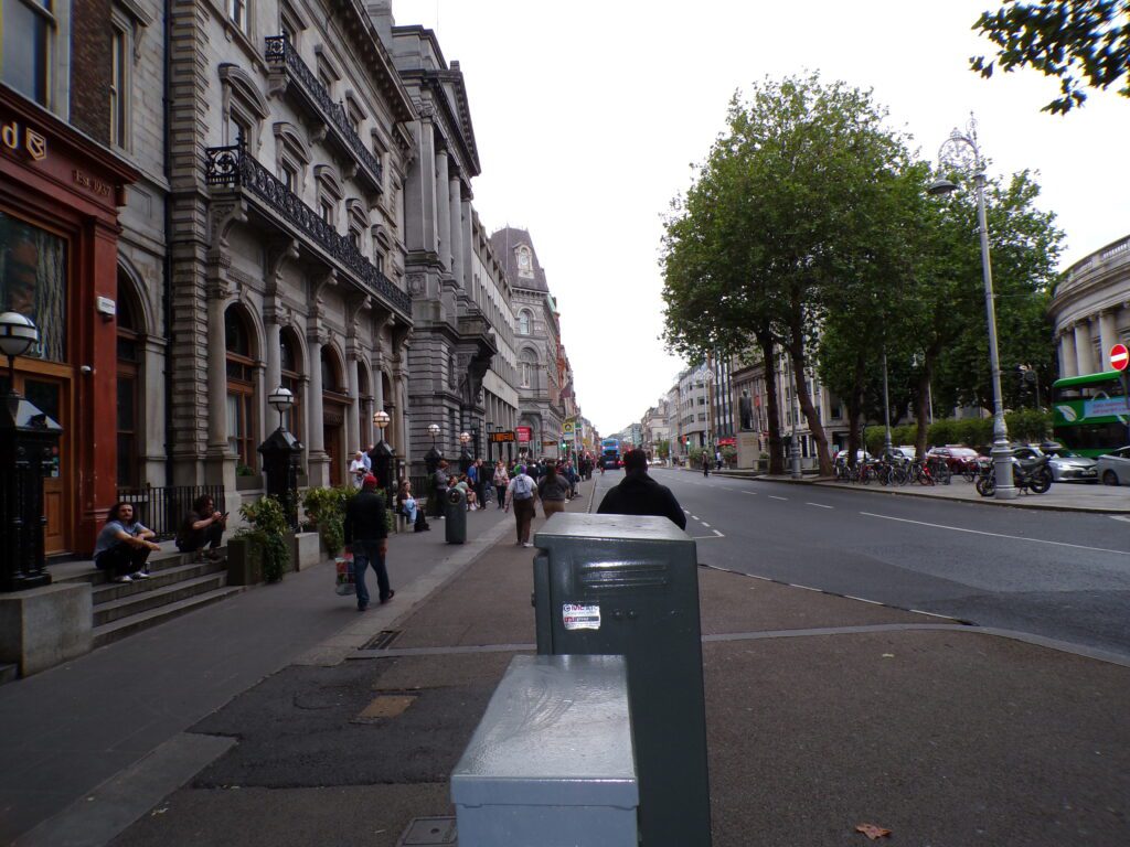 A view of Dame Street in Dublin