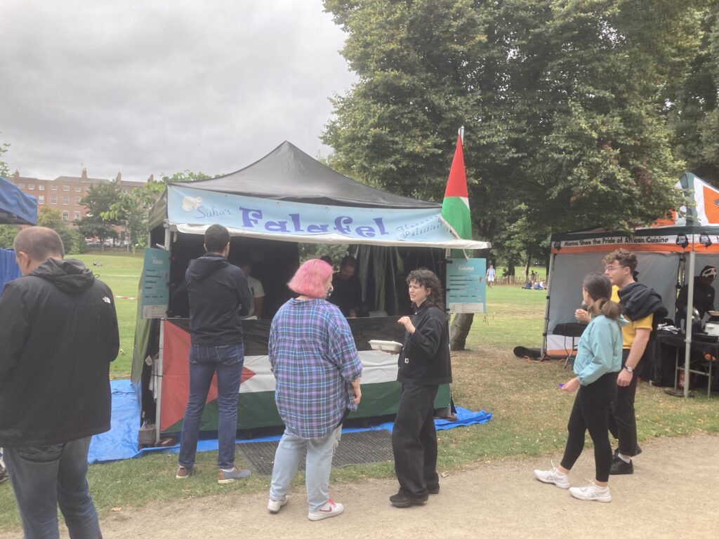 A view of a food truck in Saint Stephen's Green Park in Dublin