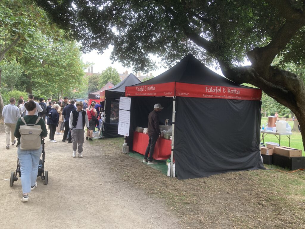 A view of a food truck in Saint Stephen's Green Park in Dublin