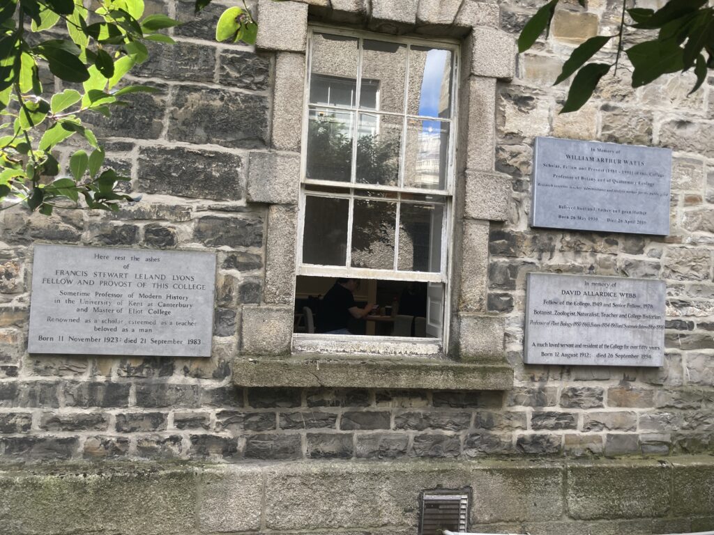 A view of a cemetery in Trinity College Dublin