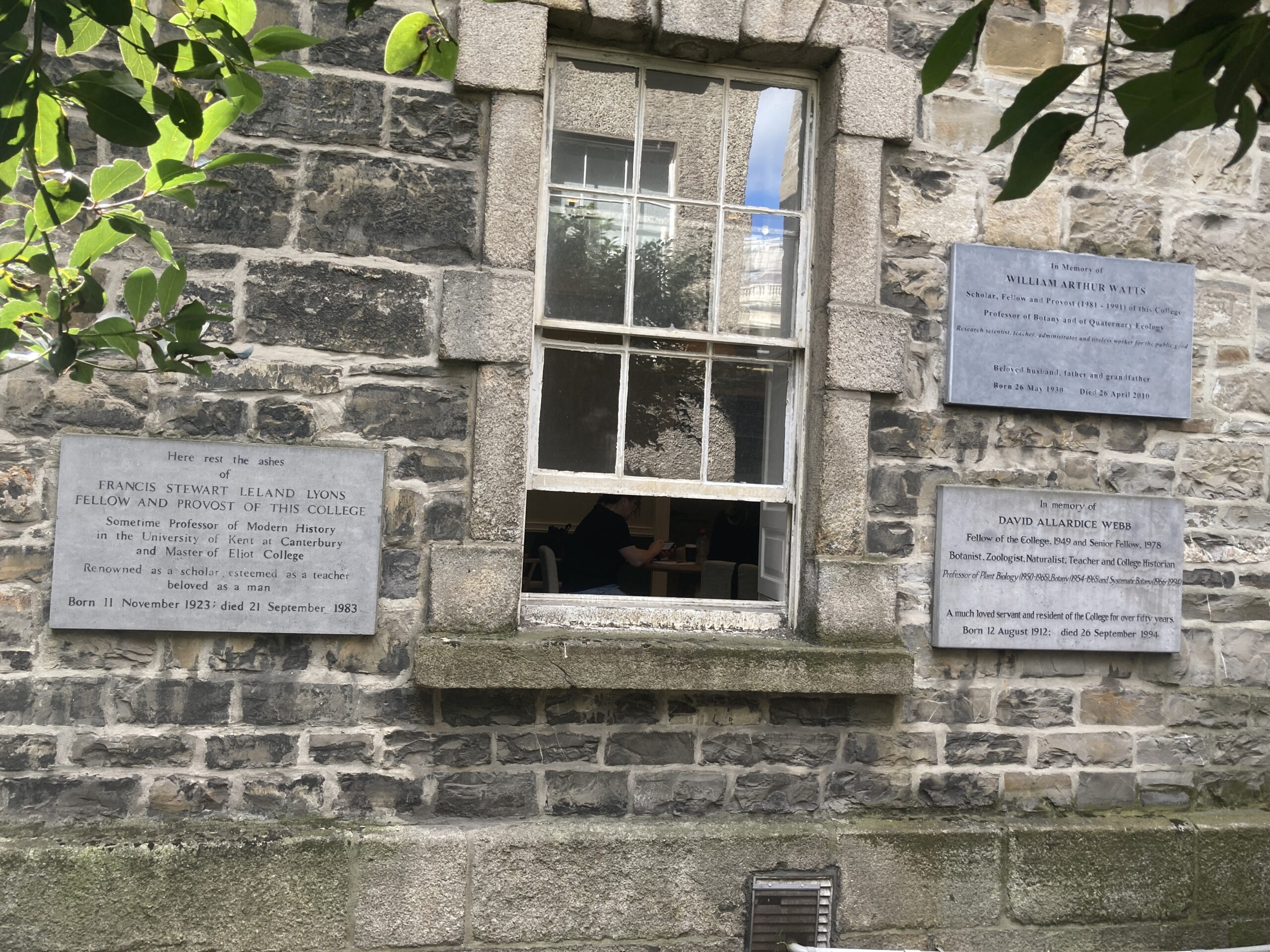 A view of a cemetery in Trinity College Dublin